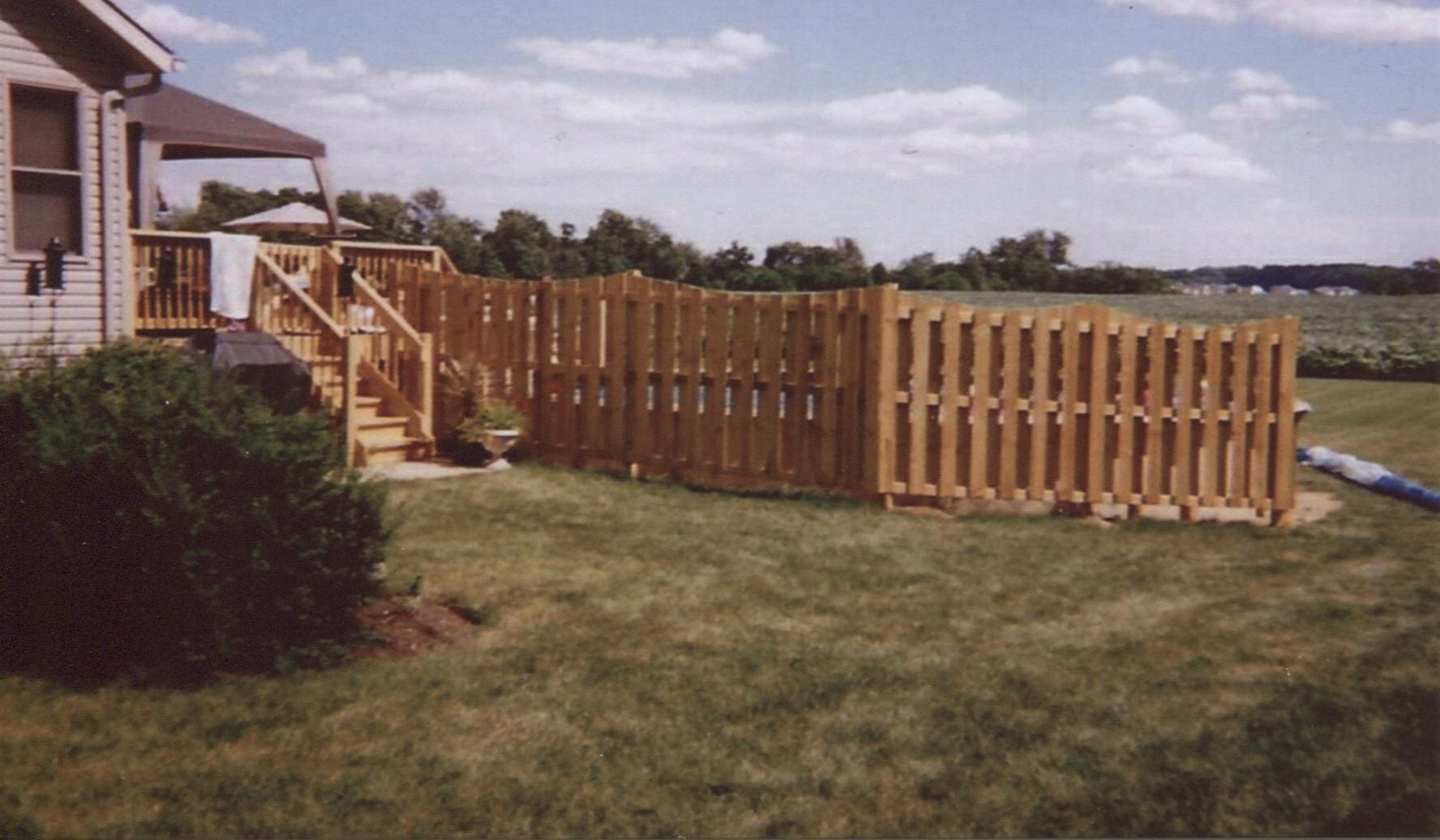 House with wooden deck