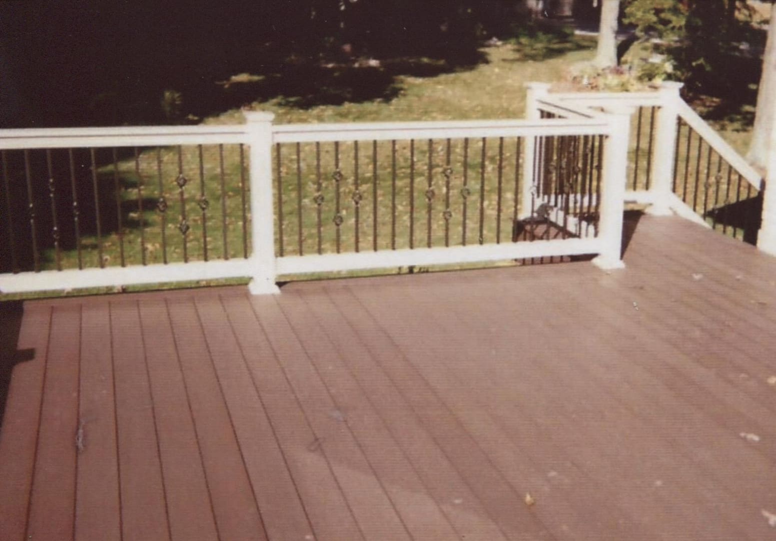 Backyard deck with metal accents
