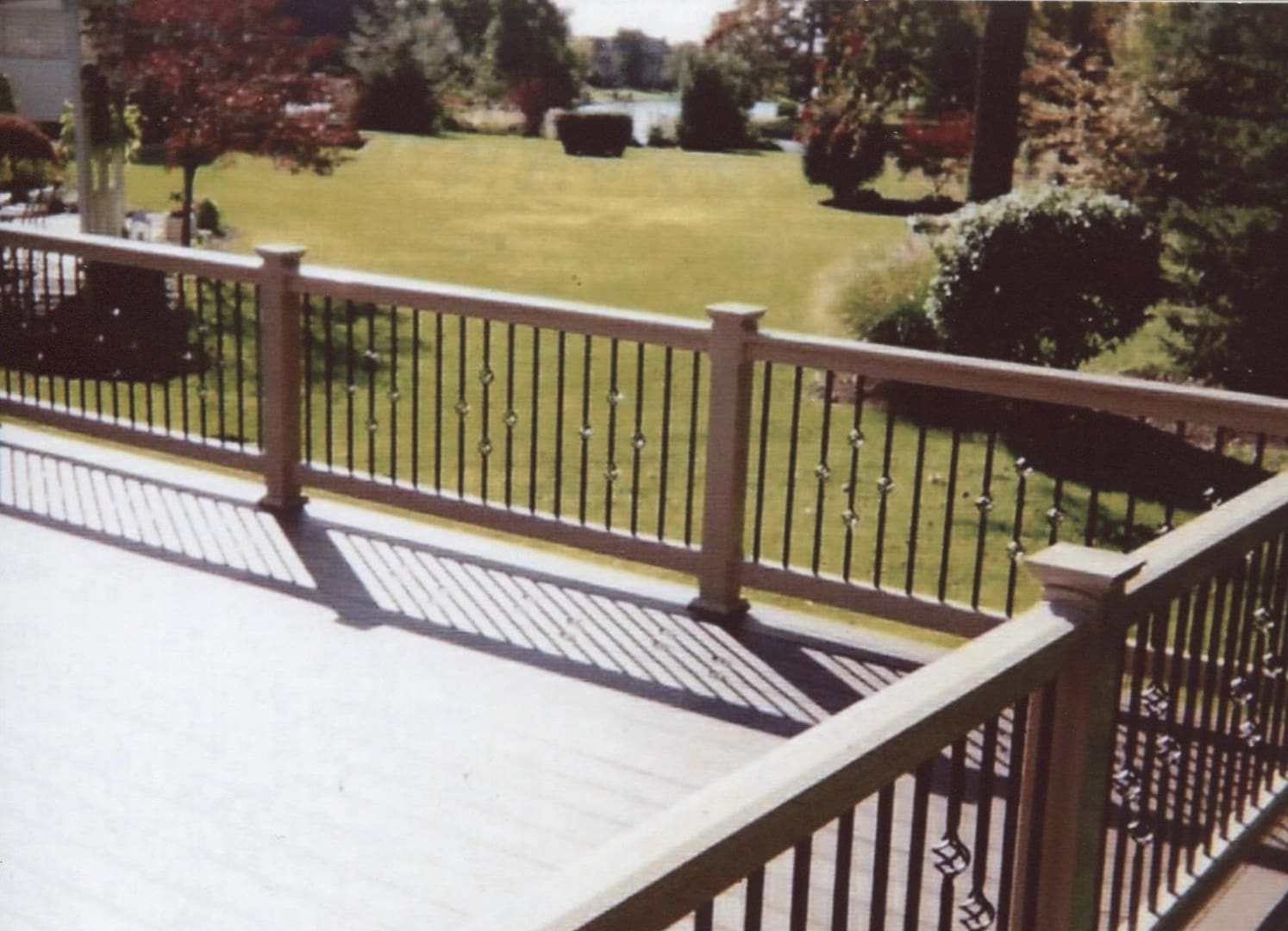 Backyard view from elevated deck