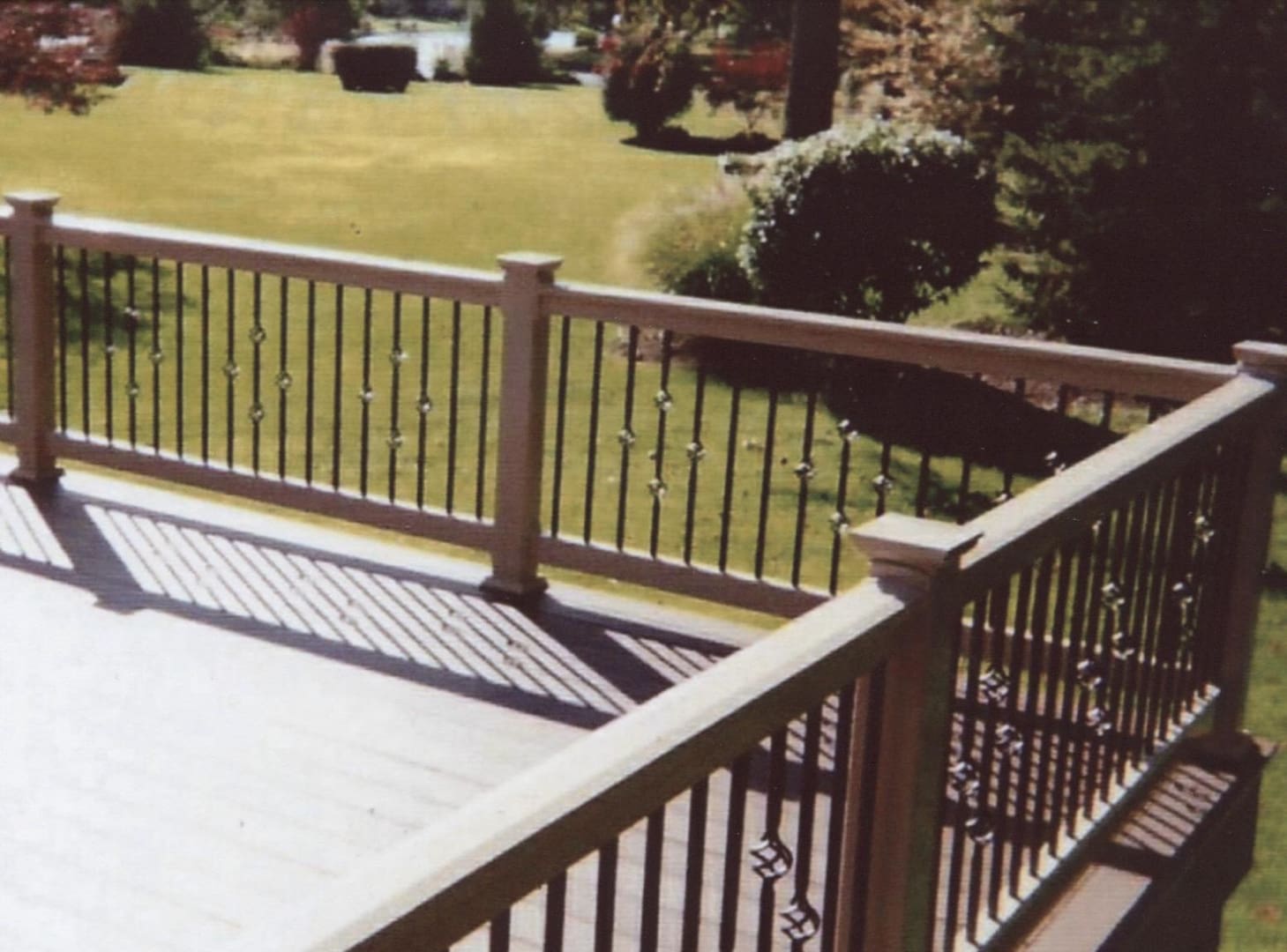 Sunny backyard view from the deck