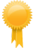 Prize badge with ribbon design