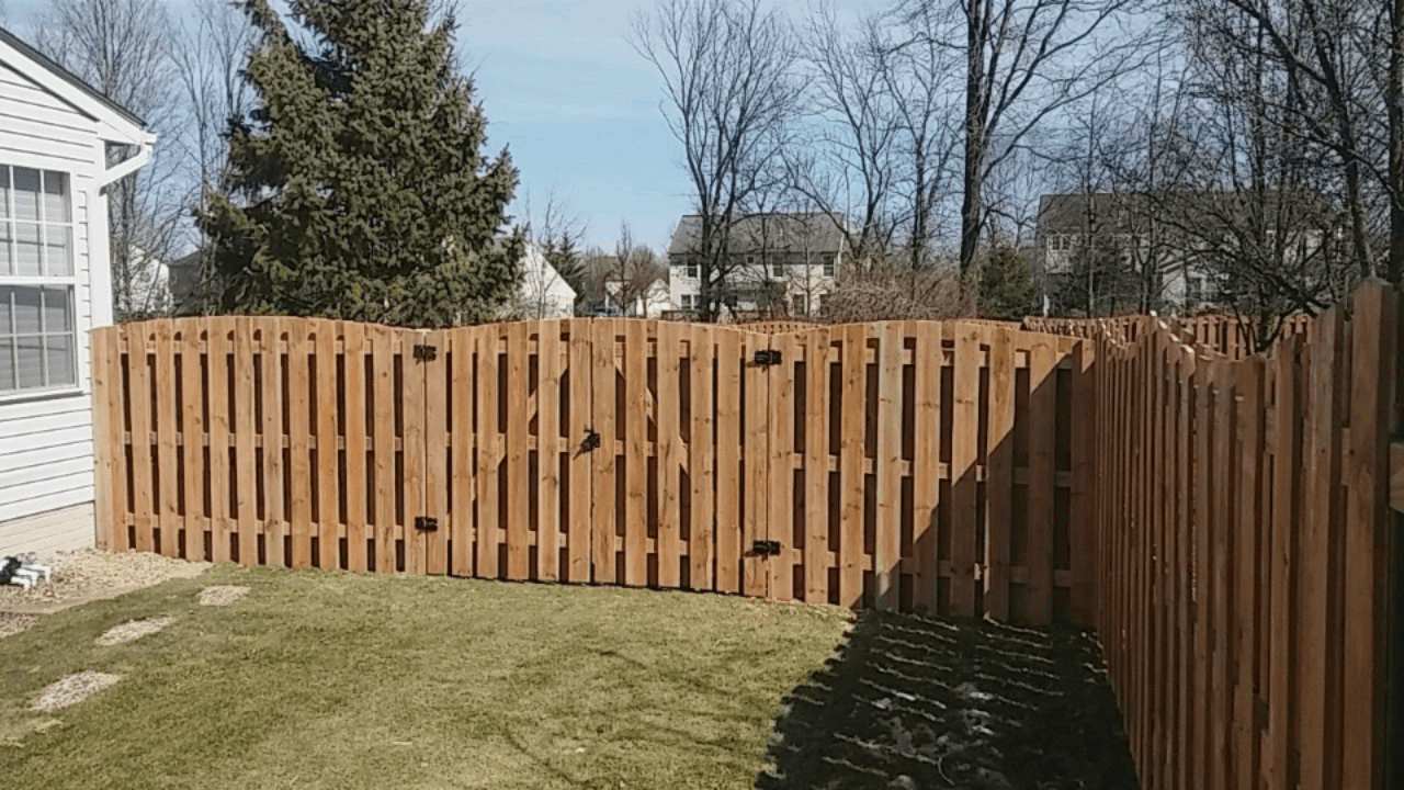 Privacy fence in residential area